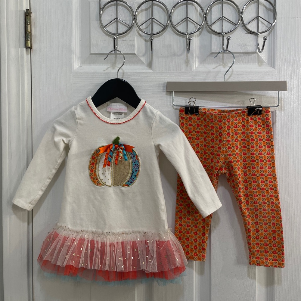 Bonnie Baby Embroidered Pumpkin Tutu Outfit 18M